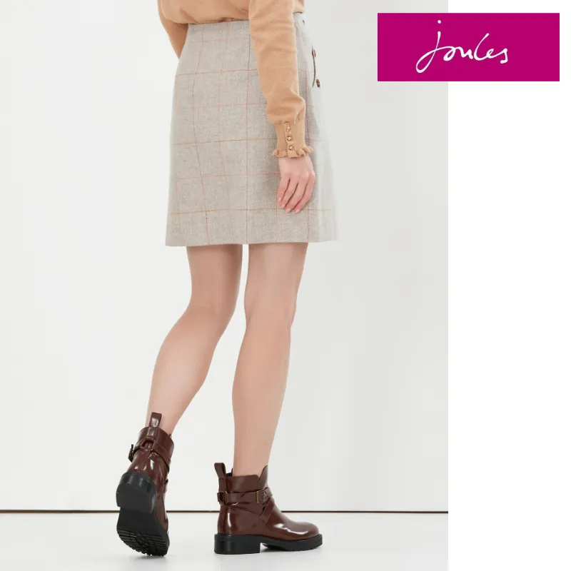 Joules Calla Tweed Skirt  - Grey Tweed-1